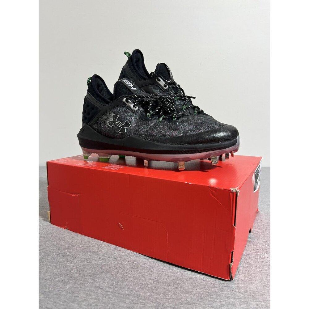 Under Armour Harper 8 Low ST Baseball Shoes Mens 11 Black Metal Cleats HOVR New